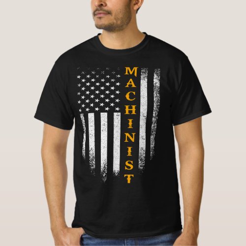 Vintage USA Machinist Engineer American Flag Machi T_Shirt