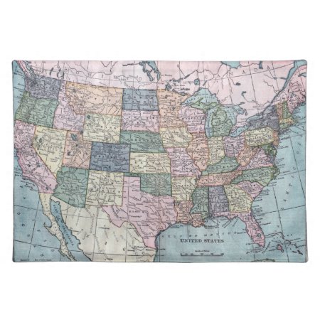 Vintage Usa Map Placemat