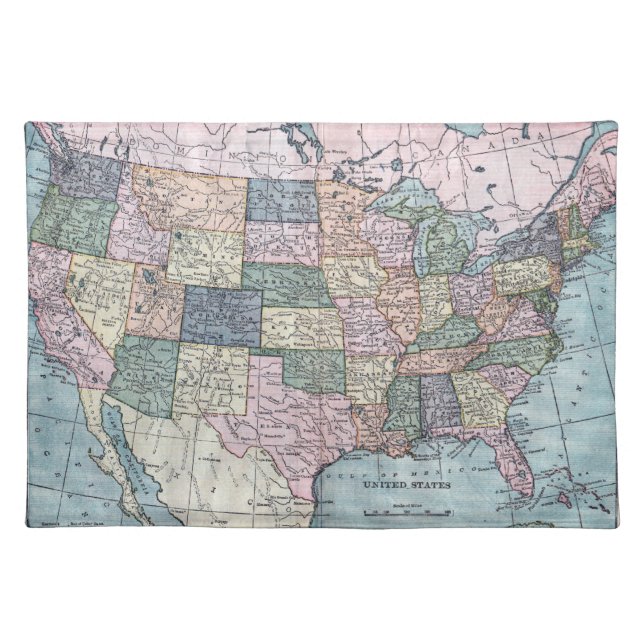 Vintage USA Map Placemat (Front)