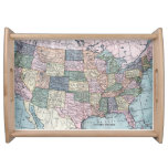 Vintage Usa Map Serving Tray at Zazzle