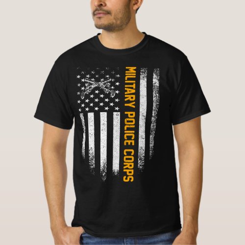 Vintage USA Military Police Corps American Flag Pa T_Shirt