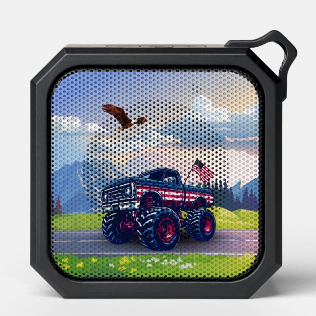 Vintage, USA monster truck Bluetooth Speaker (Front)