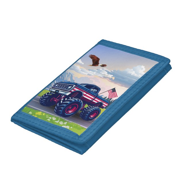 Vintage, USA monster truck Trifold Wallet (Bottom)