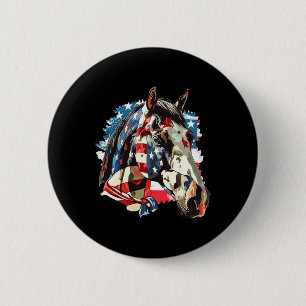 Vintage Usa Patriotic American Flag 4th Of July Ho Button