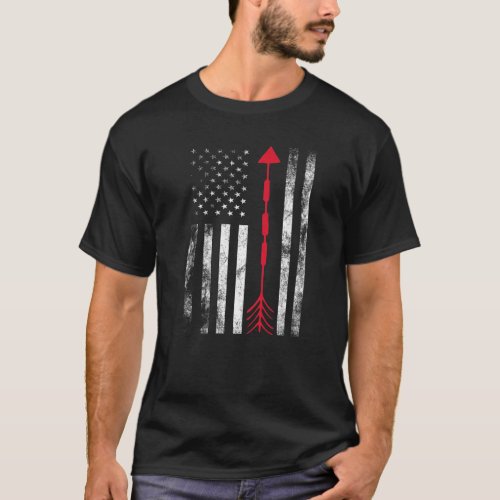 Vintage Usa Red Arrow American Flag For Archery Ar T_Shirt