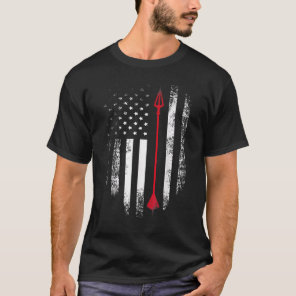 Vintage Usa Red White  Archery Arrow American Flag T-Shirt