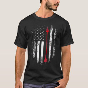 Vintage Usa Red White Archery Arrow American Flag T-Shirt