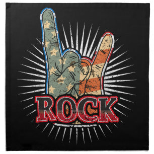 Vintage USA Rock - Band Concert Poster 70s 80s Cloth Napkin
