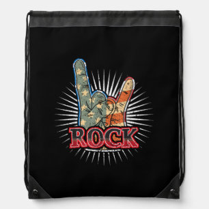 Vintage USA Rock - Band Concert Poster 70s 80s Drawstring Bag