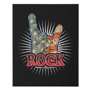 Vintage USA Rock - Band Concert Poster 70s 80s Faux Canvas Print