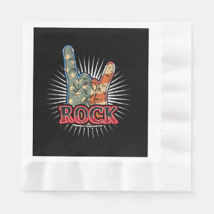 Vintage USA Rock - Band Concert Poster 70s 80s Napkins