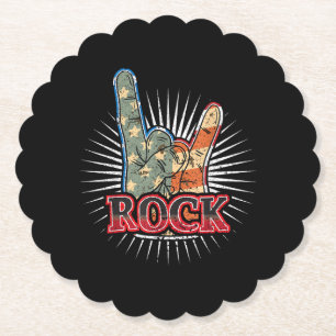 Vintage USA Rock - Band Concert Poster 70s 80s Paper Coaster