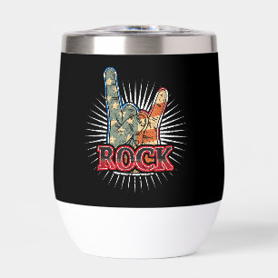 Vintage USA Rock - Band Concert Poster 70s 80s Thermal Wine Tumbler
