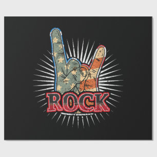 Vintage USA Rock - Band Concert Poster 70s 80s Wrapping Paper
