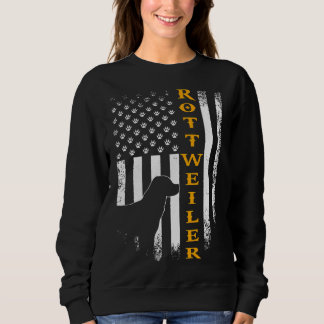 Vintage Usa Rottweiler Dog Silhouette American Fla Sweatshirt