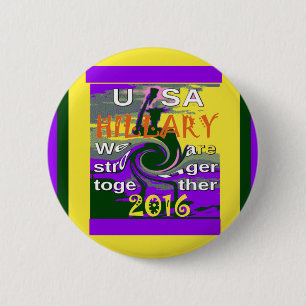Vintage USA Stronger Together Abstract Art Print Pinback Button