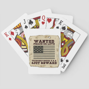 Vintage USA Wanted: Wanted: Peace or Love Design Poker Cards