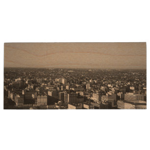 Vintage USA Washington city overview Case-Mate iPh Wood Flash Drive