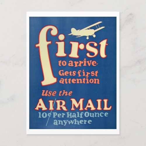 Vintage USPS Air Mail Advertisement Postcard