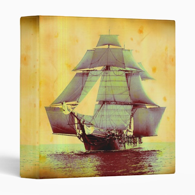 Vintage USS Monongahela Sailing Ship Avery Binder (Front/Spine)