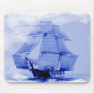 Vintage USS Monongahela Sailing Ship Mouse Pad