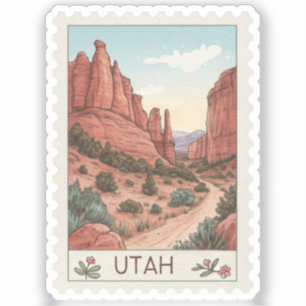 Vintage Utah Bryce Canyon National Park Stamp Sticker