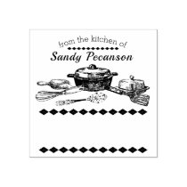 Baked For You Custom Name Rubber Stamps