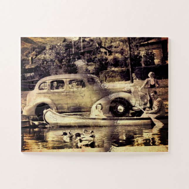 Vintage Vacation in Classic Car Jigsaw Puzzle (Horizontal)