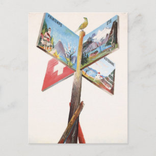 Vintage Vacation in Switzerland Postcard