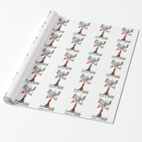 Vintage Vacation in Switzerland Wrapping Paper