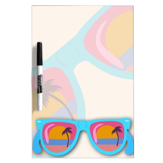 Vintage Vacation Sunset Shades Dry-Erase Board (Front)