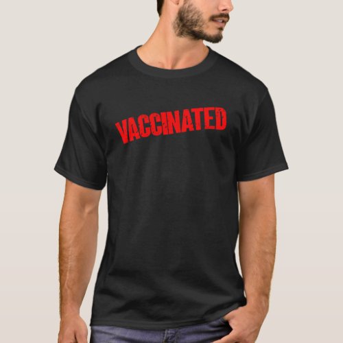 Vintage Vaccinated Pro Vaccine VACCINATED Red Cert T_Shirt