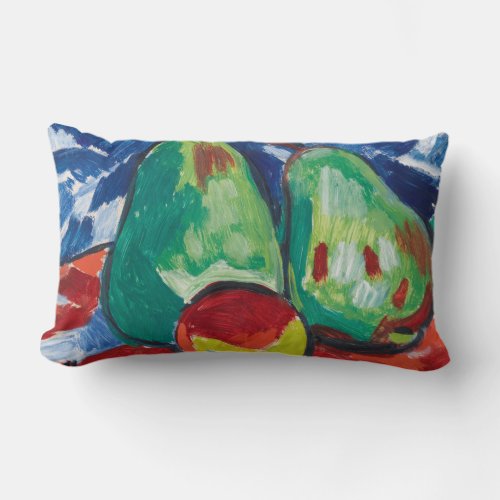 Vintage Vaclav Spala Still life with pears Red Blu Lumbar Pillow