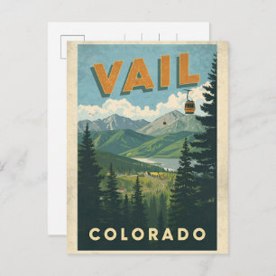 vintage Vail colorado outdoor cable car souvenirs Postcard