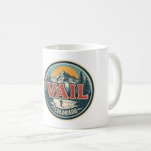 vintage Vail colorado outdoor winter snow ski Coffee Mug
