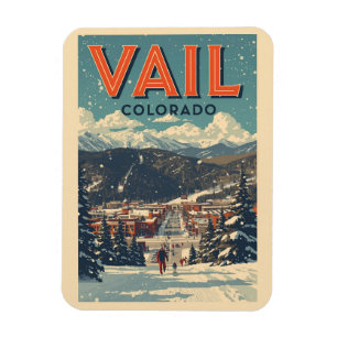 vintage Vail colorado outdoor winter snow ski Magnet