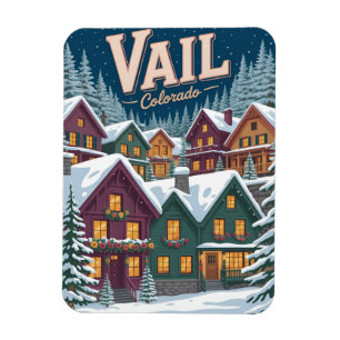 vintage Vail colorado outdoor winter snow ski  Magnet