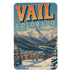 vintage Vail colorado outdoor winter snow ski Magnet
