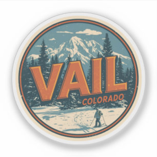 vintage Vail colorado outdoor winter snow ski Sticker