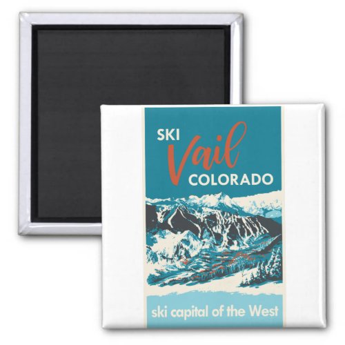 Vintage Vail Ski Poster Magnet