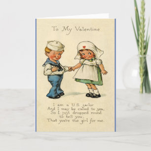 Vintage Valentine - A Sailor to His Sweetheart, Holiday Card