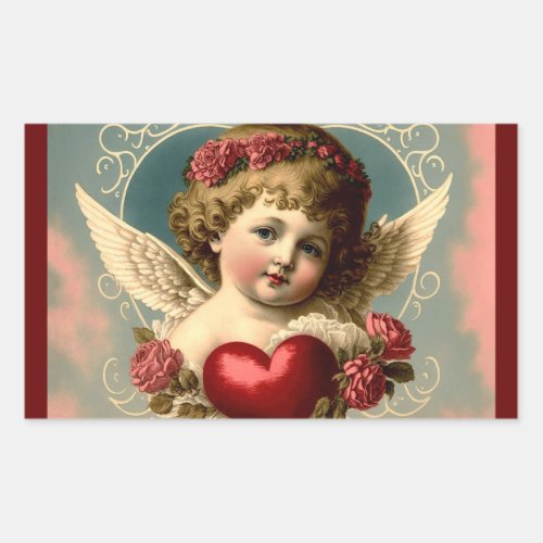 Vintage Valentine Angel Sticker