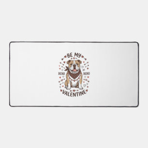 Vintage Valentine Bulldog XOXO Shirt Design_1 Desk Mat
