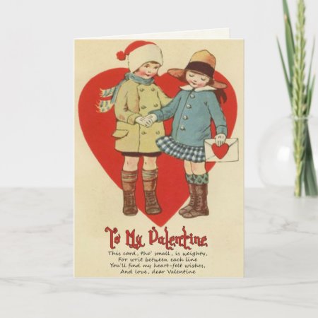 Vintage Valentine Card For Kids