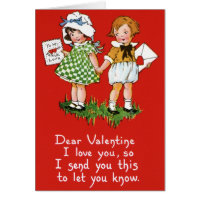 Vintage Valentine Card for Kids