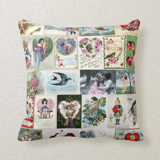 Vintage Valentine Cards Throw Pillow