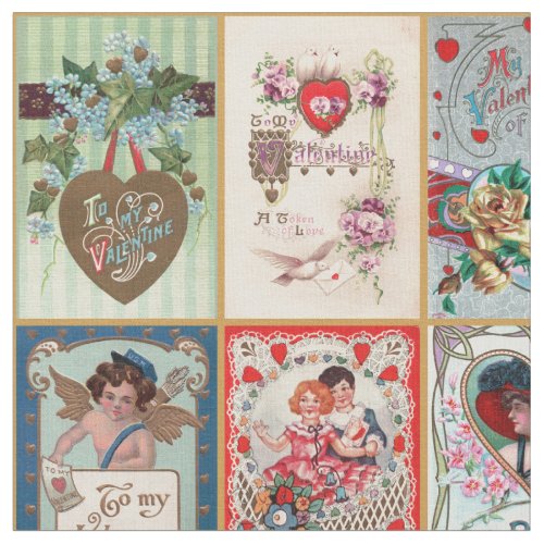 Vintage Valentine Cards Victorian styles Fabric