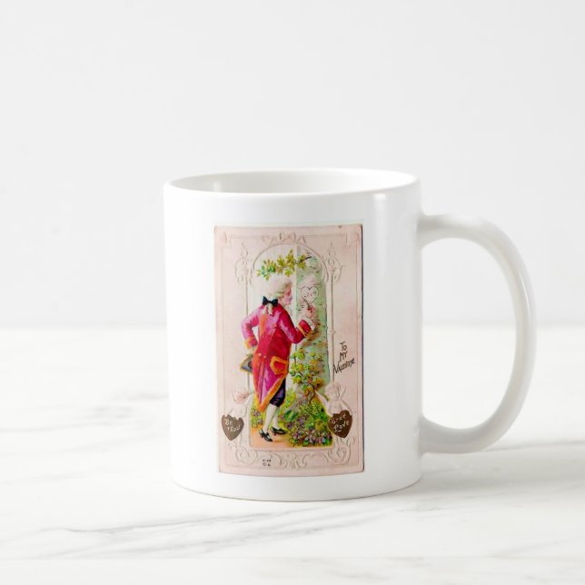 Vintage Valentine Carving On Tree Coffee Mug (Right)