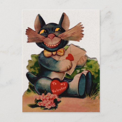 Vintage Valentine Cat Postcard