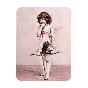Vintage Valentine Cautious Cupid Magnet
